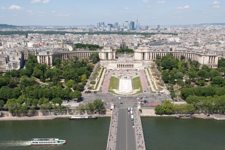 View of river Seine, Trocadero and La Defense from the Eiffel tower  Paris, France, Europeのeditorial素材