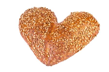 whole grain bread in a heart shape の写真素材