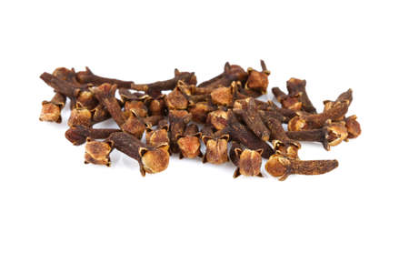 cloves on white background in close upの写真素材