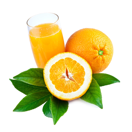 Orange Juice over Whiteの写真素材