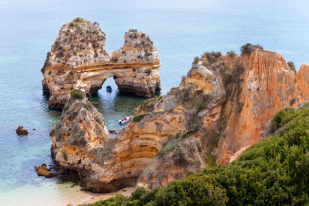 Cliffs at Algarve coast, Portugalの写真素材