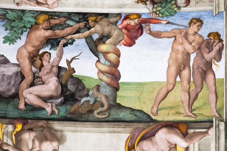 Adam and Eve, Sistine Chapelのeditorial素材