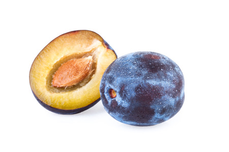 plums on white backgroundの写真素材