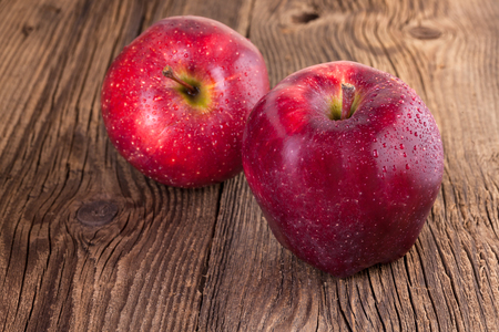 Apples on a Wooden Backgroundの写真素材