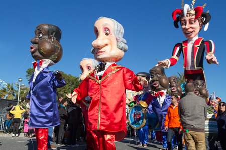 NICE, FRANCE - FEBRUARY 22: The main winter event on the Riviera is one of the largest carnivals in the world, offering a programme of unforgettable entertainment. The theme for 2015 was King of Music. Nice, France - Feb 22, 2015のeditorial素材