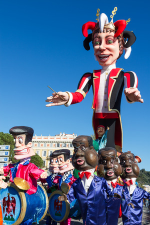 NICE, FRANCE - FEBRUARY 22: The main winter event on the Riviera is one of the largest carnivals in the world, offering a programme of unforgettable entertainment. The theme for 2015 was King of Music. Nice, France - Feb 22, 2015のeditorial素材