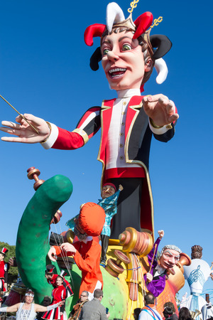 NICE, FRANCE - FEBRUARY 22: The main winter event on the Riviera is one of the largest carnivals in the world. The theme for 2015 was King of Music. Nice, France - Feb 22, 2015のeditorial素材