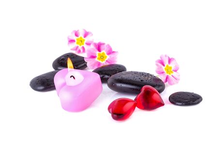 spa wellness concept two red heartsの写真素材