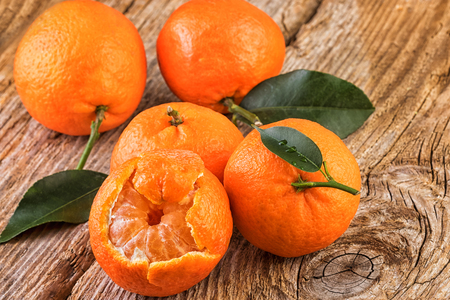 Mandarins Tangerines Closeupの写真素材