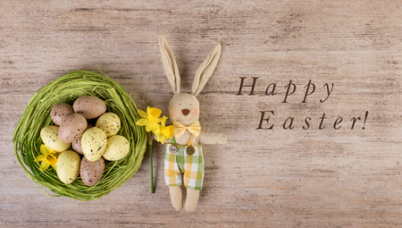 Easter bunny vintage holiday background. Happy Easterの写真素材