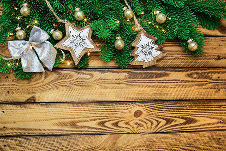 Christmas holidays background with Christmas trees lightの写真素材