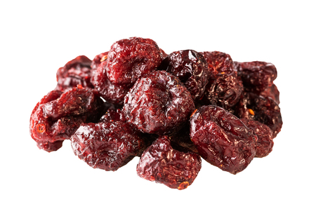 Cranberries dry dried isolated on whiteの写真素材