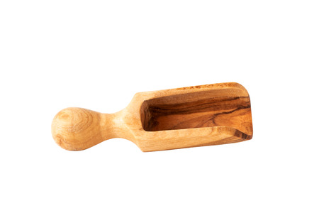 Olive Wood Spoon Isolated Image Included Clipping Pathの写真素材