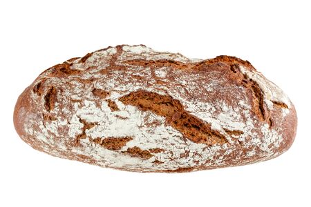 Closeup of rye bread isolated on white backgroundの写真素材