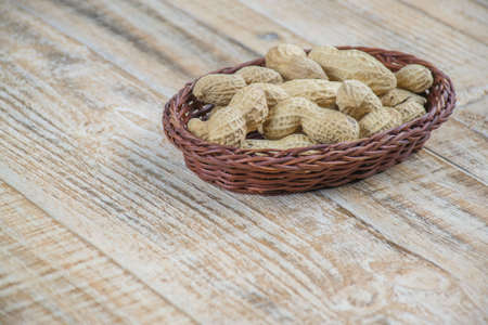 Peanuts in basketの写真素材