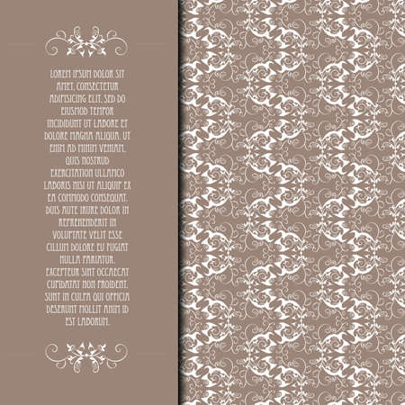 Seamless floral pattern with place for text - Vector illustration のイラスト素材