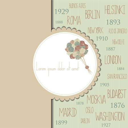 Vintage background with ornamental frame-Vector illustrationのイラスト素材