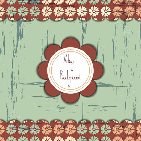 Vintage background with ornamental frame-Vector illustrationのイラスト素材