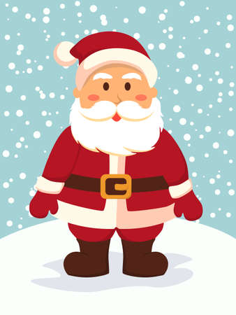 Santa Standing in Snowy Dayのイラスト素材