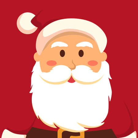 Full Face Santa Red Christmas greeting cardのイラスト素材