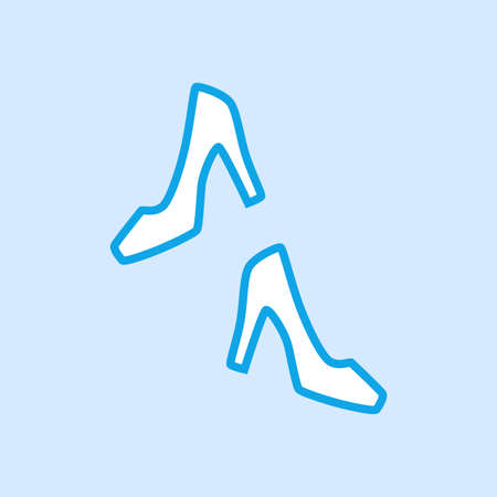 High Heels Shoes Vector Icon Simple Blueのイラスト素材