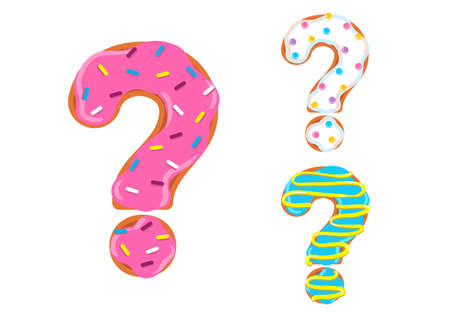 Sweet donut font vector with question mark shape.