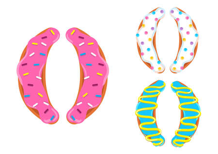 Sweet donut font vector with symbol parentheses shape.のイラスト素材