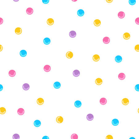 Seamless pattern background with white donut glaze and colorful candy.のイラスト素材