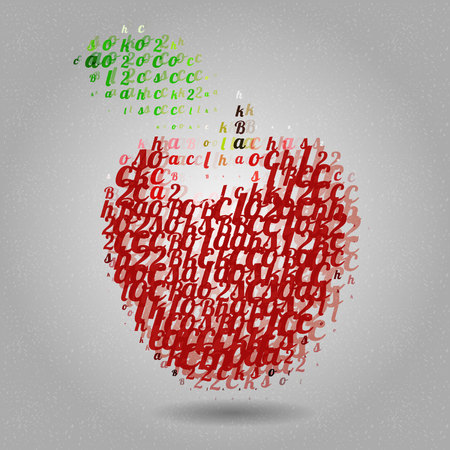 Apple made of lettersのイラスト素材