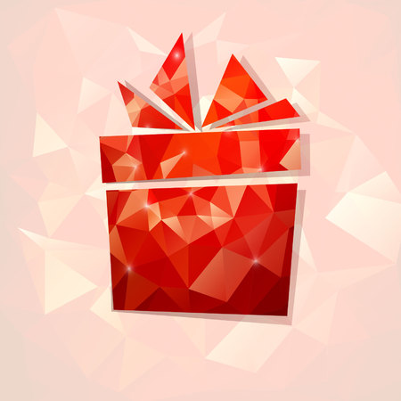 Abstract vector card with triangle giftのイラスト素材
