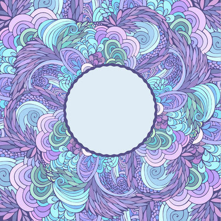 Round floral frameのイラスト素材