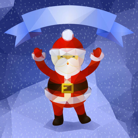 Christmas background with Santa Claus, vector illustration.のイラスト素材