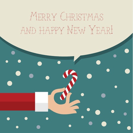 Vector flat design stylized hand holding candyのイラスト素材