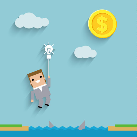 The concept of wealth through the mind. Vector illustrationのイラスト素材