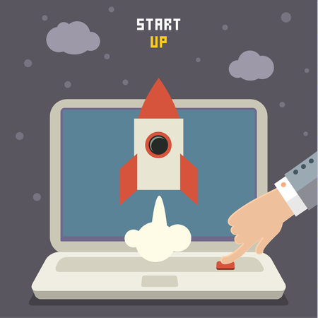 Modern vector illustration concept for new business project start up, launching new product or serviceのイラスト素材