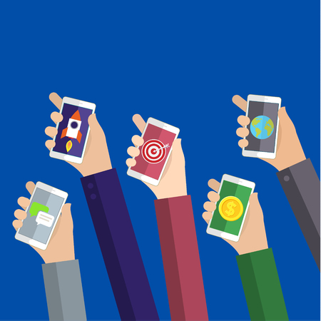 Concept for mobile apps. Flat design vector illustration.のイラスト素材