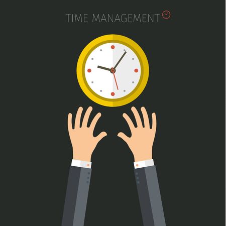 Concept of time management. Flat vector illustrationのイラスト素材