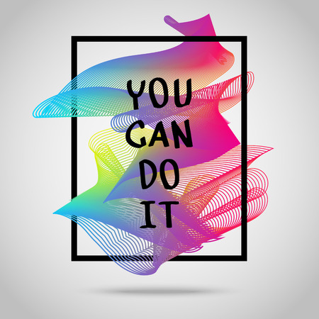 You can do it. Inspirational quote vector illustration poster. Motivation lettering. Typographical poster template.のイラスト素材