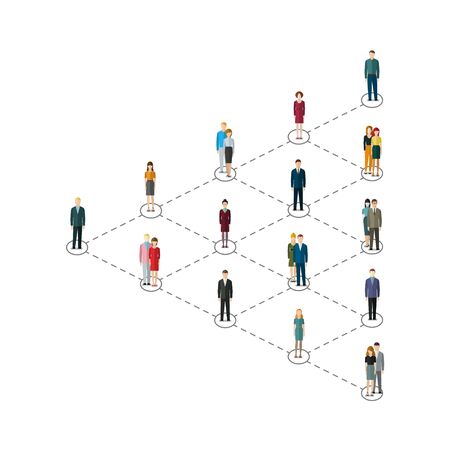 leadership concept. People follow the leader. Vector illustration of a leader and a team. Flat design.のイラスト素材