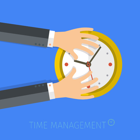 Concept of time management. Flat vector illustrationのイラスト素材