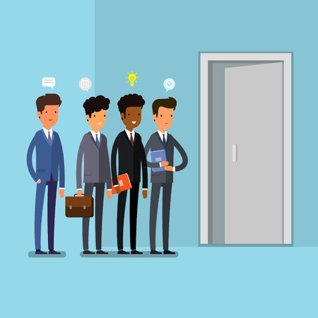 Business people standing in a line.のイラスト素材