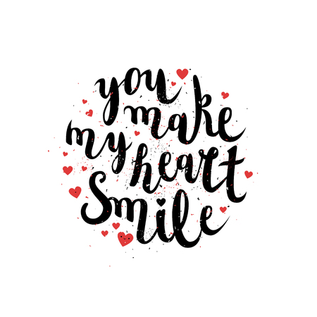 Happy Valentines day letteringのイラスト素材