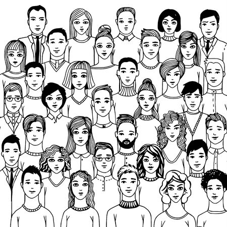 The crowd of abstract people.のイラスト素材