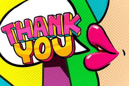 Thank you word bubble.のイラスト素材