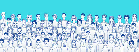 The crowd of abstract people vector illustrationのイラスト素材