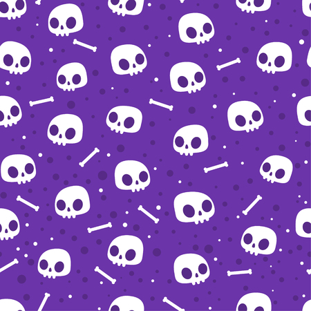 Funny skulls pattern. Halloween background. Day of the Dead.の写真素材