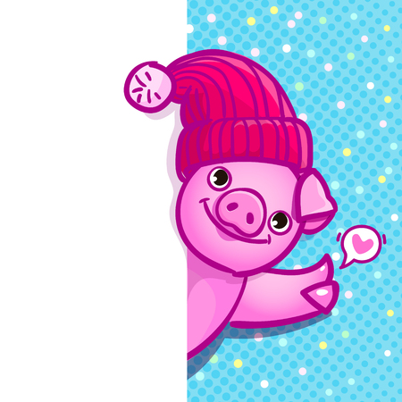 Pig is a symbol of 2019 new year. Head of the Pig in pop art styleのイラスト素材