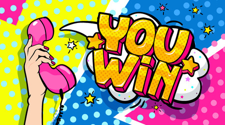 You Win Message in pop art styleのイラスト素材