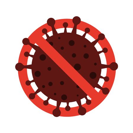 Concept of pandemic. Stop sign 2019-nCoV Novel Corona virus.のイラスト素材