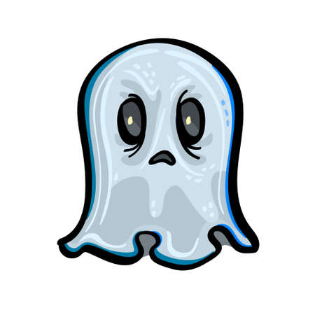 Halloween decoration Ghost. White cartoon Ghoast on white background.のイラスト素材